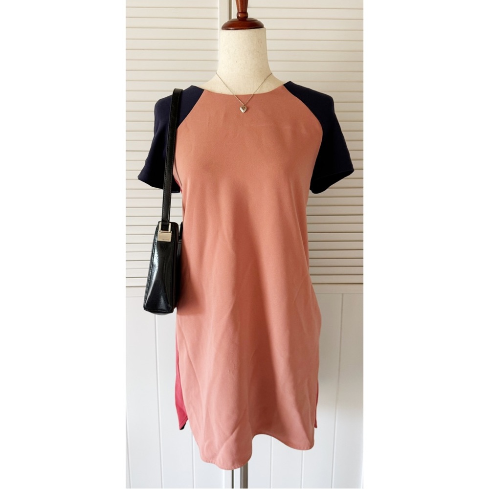 Banana Republic Peach and Navy Blue Dress